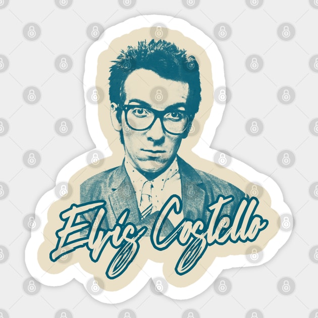 Elvis Costello / 80s Style Aesthetic Design Sticker by DankFutura
